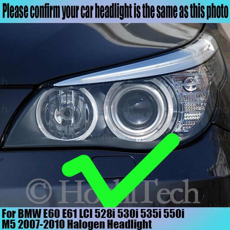 Cotton Angel eyes BMW E60 E61 LCI 528i 530i 535i 550i M5 2007-2010 halogen Headlight